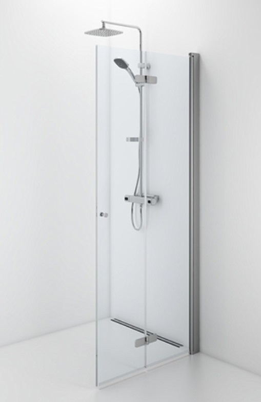 Contura Showerama 10-11 leddet dusjdør, klart glass-900 mm, Høyre