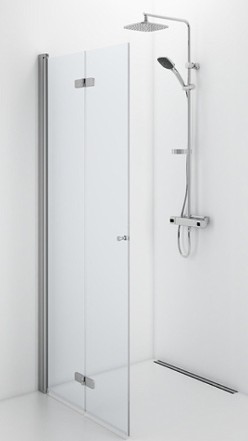 Contura Showerama 10-11 leddet dusjdør, klart glass-800 mm, Venstre