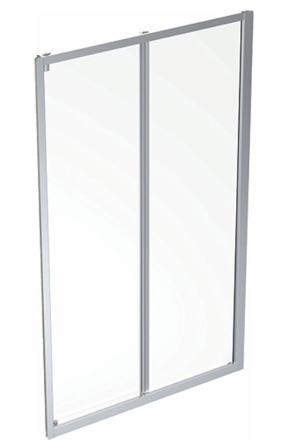 Contura Showerama 10-1 skyvedør for nisje med fastfelt-1450 mm-Klart glass