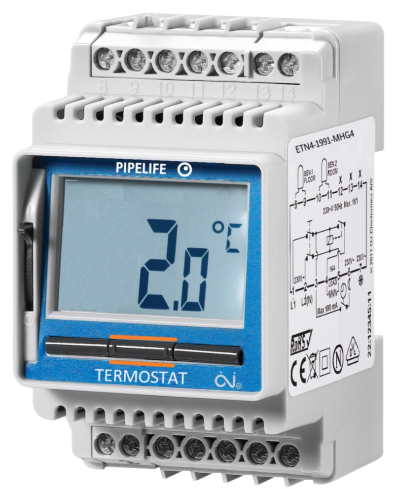 Pipelife digital termostat for styring av Isoterm T2000, Isolex / Isolex twin, Isoterm T600